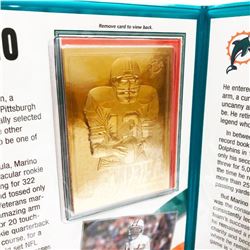 Dan Marino Career 22kt Gold Cards In Folder