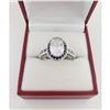 Image 3 : Oval Cut CZ Diamond Main Stone Mounted On Sterling Silver 925 Ring