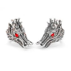 2 Exquisite Chinese Miao Silver Dragon Head Rings