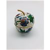 Image 2 : Asian Cloisonne & Enameled Floral Decorated Apple with Lid