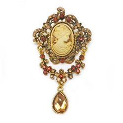 Bejewelled Ladies Elegant Cameo Brooch