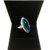 Image 3 : Ladies Rose Gold Ring With Mounted Green Semi-Precious Stone