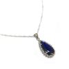 Image 1 : Stunning Mounted Blue Stone Pendant On 925 Sterling Silver Twist Link Chain