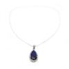 Image 2 : Stunning Mounted Blue Stone Pendant On 925 Sterling Silver Twist Link Chain