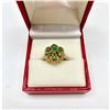 Image 2 : .12ct Round Cut Emerald set in 14K Gold Ring