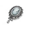 Image 2 : Elegant Silhouetted Gray Semi Precious Cameo Brooch