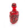 Image 1 : Asian Carved Cinnabar Snuff Bottle With Stopper
