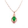 Image 1 : Beautiful Carved Jade Stone Surrounded in Semi-Precious Stones and Nested in Plated