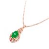 Image 2 : Beautiful Carved Jade Stone Surrounded in Semi-Precious Stones and Nested in Plated