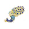 Image 1 : Large Royal Blue Jewel Peacock Broach