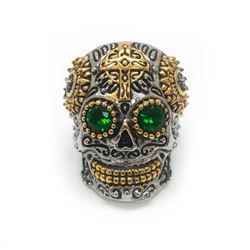 Large Men's Stainless Steel Skull Head Ring