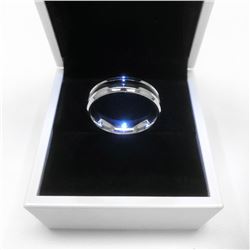 Men's Titanium Steel Silver Black Engagement Ring