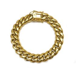 Mens 14KT Gold Plated Cuban Link Bracelet