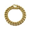 Image 1 : Mens 14KT Gold Plated Cuban Link Bracelet