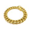 Image 2 : Mens 14KT Gold Plated Cuban Link Bracelet