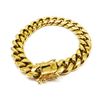 Image 3 : Mens 14KT Gold Plated Cuban Link Bracelet