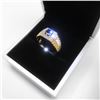Image 2 : Size 10 Mark S925 Gold Plated Black Stone Mens Ring With LED Ring Box