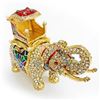 Image 1 : Faberge Elephant Trinket & Jewelry Box Made Crystal Bejeweled Figurine Ring Box