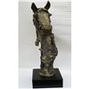 Image 3 : Large Abstract Surreal Horse Head Bronze Bust Sculpture Statue on Marble Base 30" x 18"