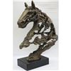 Image 4 : Large Abstract Surreal Horse Head Bronze Bust Sculpture Statue on Marble Base 30" x 18"