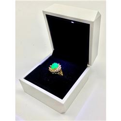 1.73ct Oval Cut Nephrite Jade set in 10K Gold Plated Ring