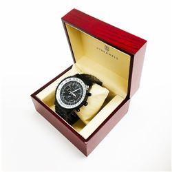 Men's Stockwell PILOTS Automatic Watch With Genuine Black Stainless Steel Locking Clasp & Gift Box
