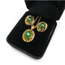 Vintage 3-Piece Gem Stone Necklace Gold Plating