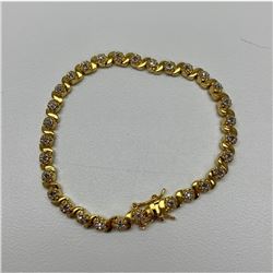 18KT Yellow Gold Plated .3ct Diamond Bracelet