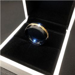Ladies Titanium Black And Gold Engagement Ring