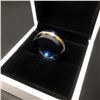 Image 1 : Ladies Titanium Black And Gold Engagement Ring