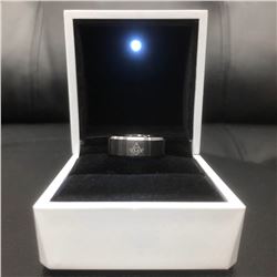 Men's Titanium Steel Black And Silver Ring