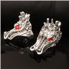 Image 1 : 2 Exquisite Chinese Miao Silver Dragon Head Rings