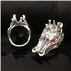 Image 2 : 2 Exquisite Chinese Miao Silver Dragon Head Rings