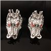 Image 3 : 2 Exquisite Chinese Miao Silver Dragon Head Rings