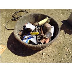 BUCKET OF MISC. TRACTOR PARTS