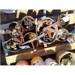 LOT OF SPRINGS, CHAINSAW CHAIN, BOLTS, NAILS