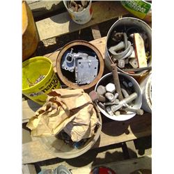 LOT OF BOLTS (MISC. SIZES), CHAIN, ETC.