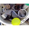 Image 3 : BUCKET OF TRACTOR PARTS, PULLEYS, NAILS