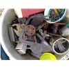 Image 4 : BUCKET OF TRACTOR PARTS, PULLEYS, NAILS