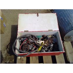 RED TOOLBOX W/ ELECTRICAL PARTS