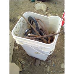 BUCKET OF ROPE AND CHAINS