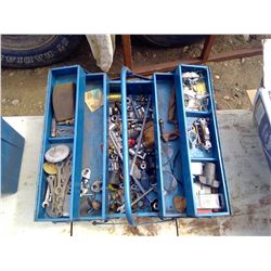BLUE TOOLBOX W/ ASSORTED TOOLS