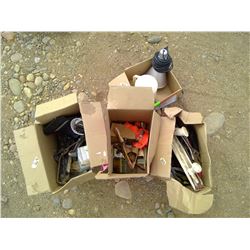 4 BOXES OF MISC. PLANER, WRENCH, LIGHTS