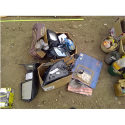 LOT OF VEHICLE MIRRORS AND WINDSHIELD WIPERS