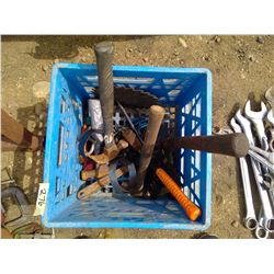 CRATE OF HAMMERS, ETC.