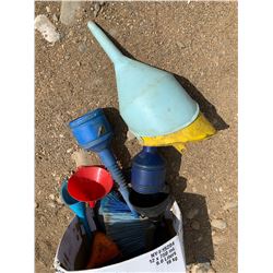 BOX OF OIL FUNNELS