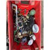 Image 1 : RED TUB OF MISC. - SOCKETS, WRENCHES, AND SAW