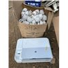 Image 1 : HP PRINTER AND BOX OF LIGHT BULBS