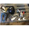 Image 1 : TWO PAINT GUNS+HELMET+TOOLS+SOMER SEWING ITEMS