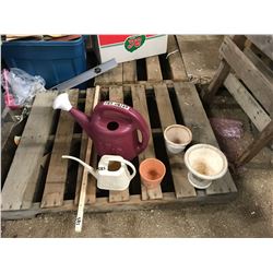 TWO WATERING CANS+3 POTS+A MESSURING STICK